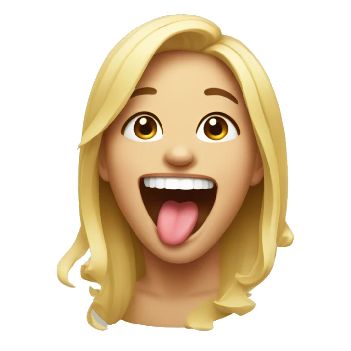 Girl laughing with tongue out sticker