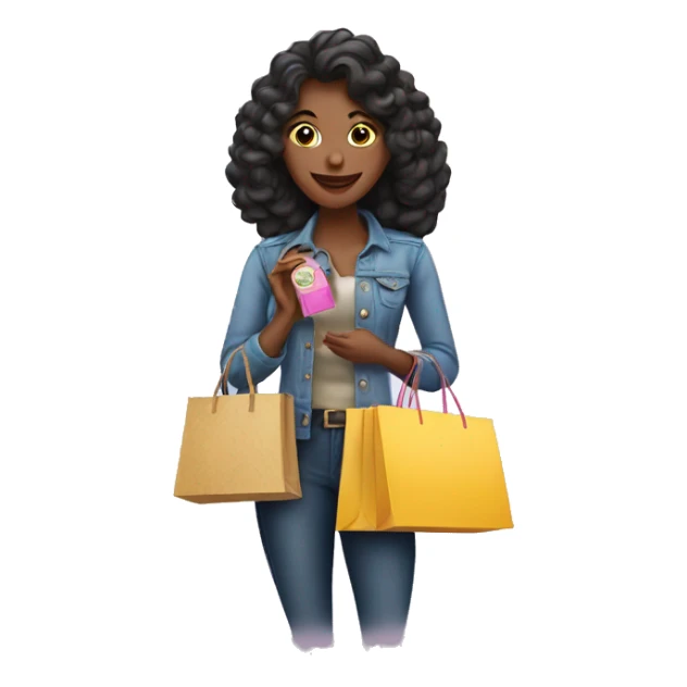 Woman with perfume and shopping bags  sticker