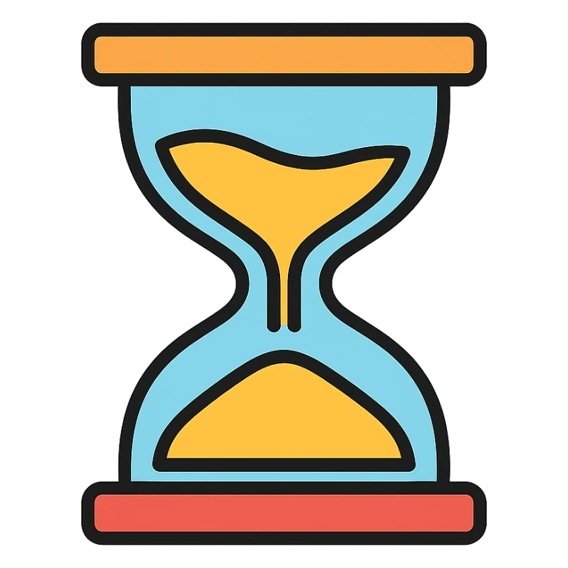 colorful hourglass with outline sticker