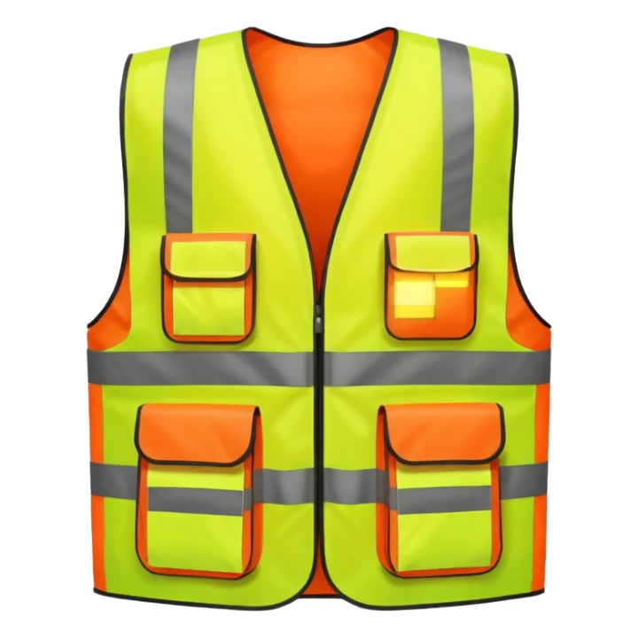 Safety Vest, neon orange reflective sticker