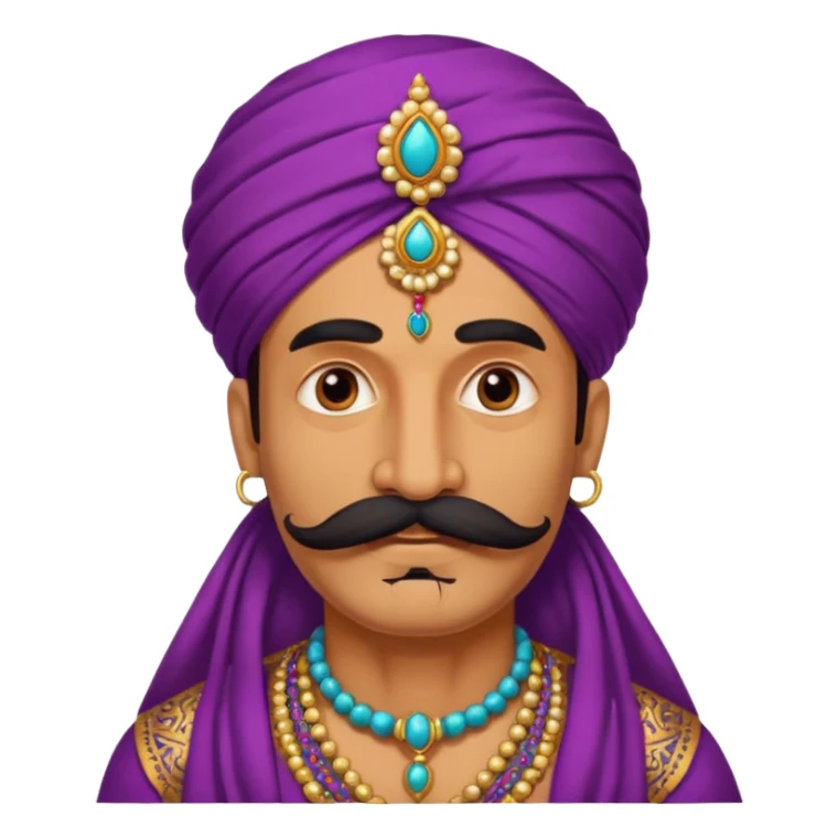 Rajasthani aadmi bdi mucho wala aur syapa phna hua sticker