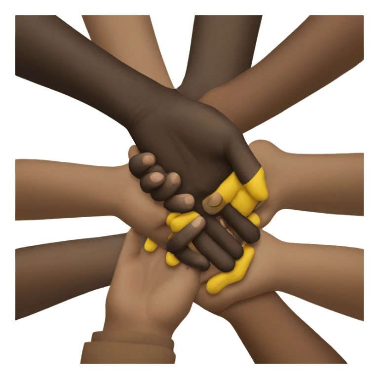 Black person hand and yellow hand handshake sticker