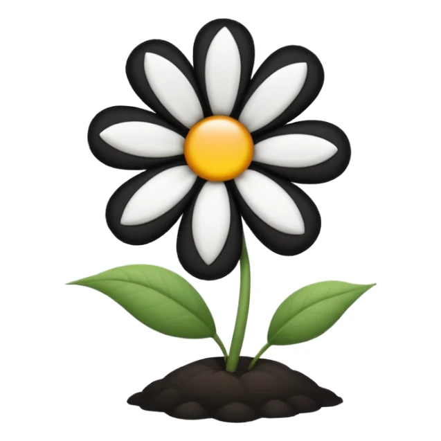 Flores negras y blancas sticker
