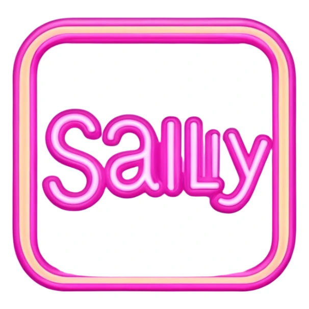 pink sally's beauty store in big letters sticker