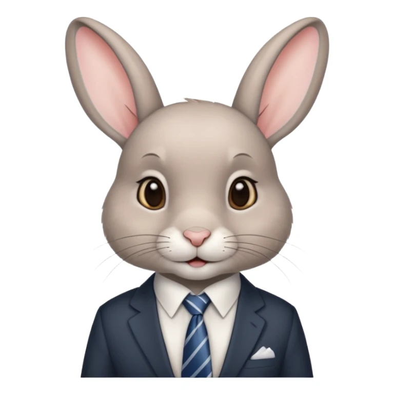Rabbit short hair and tie sticker