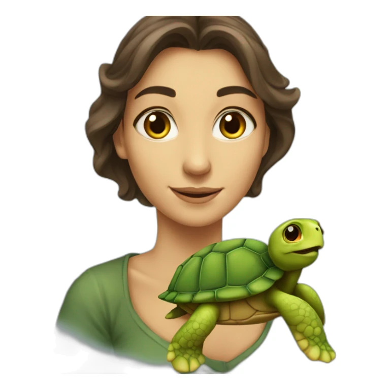 Une tortue sur une femme sticker