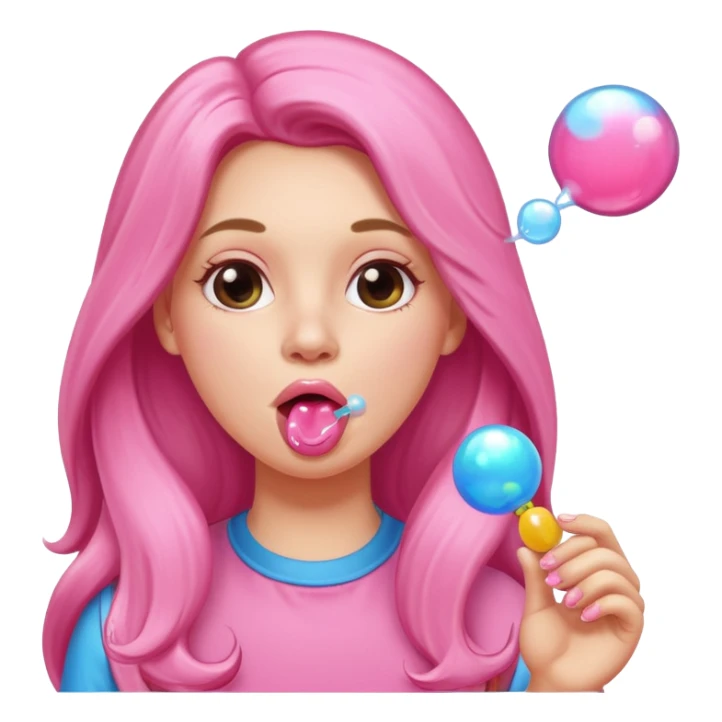 white women blowing bubble gum  sticker