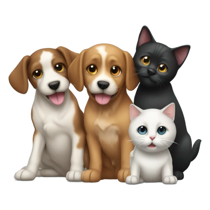 2 dogs and 1 cat playing together sticker