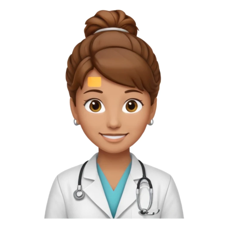 healthcare instructor standing up brown hair updo sticker