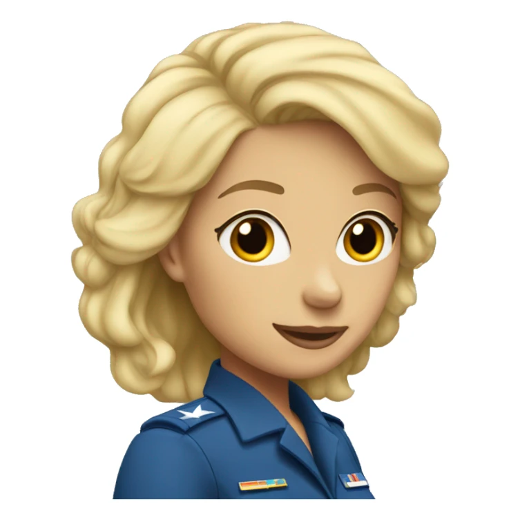 Blonde woman in Air Force uniform sticker