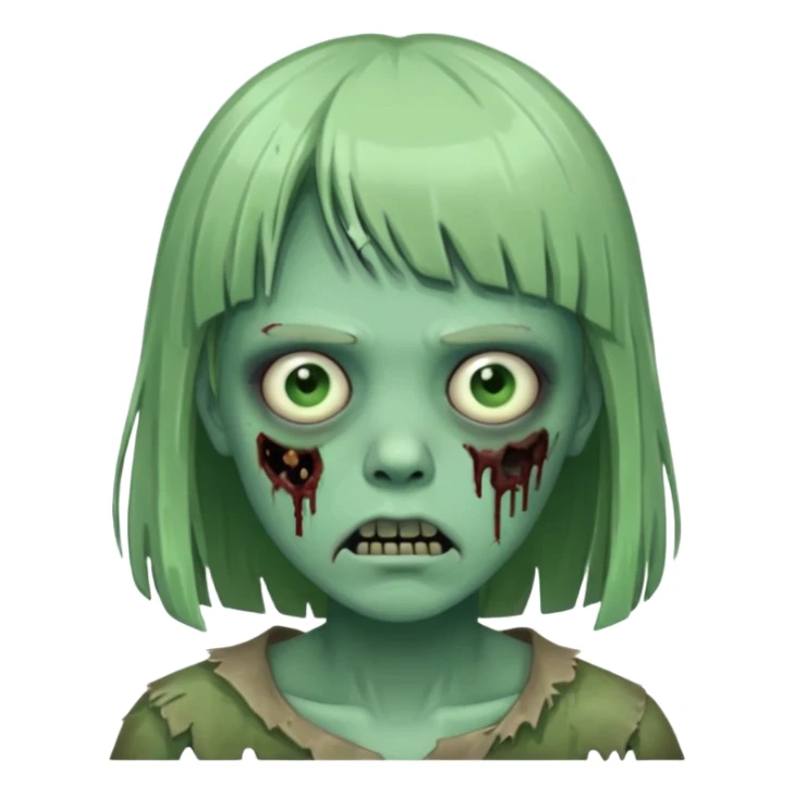 pessoa zumbi com franja sticker