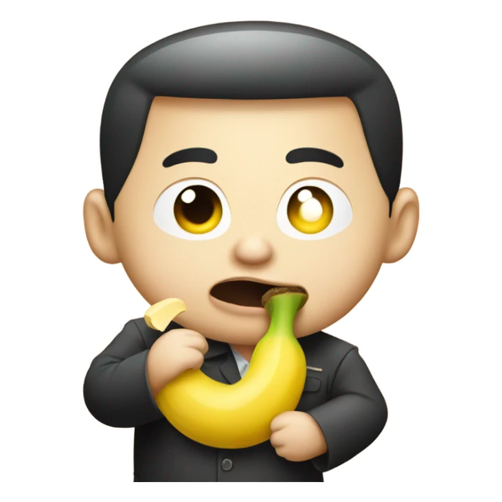 Kim jong un eating banana sticker