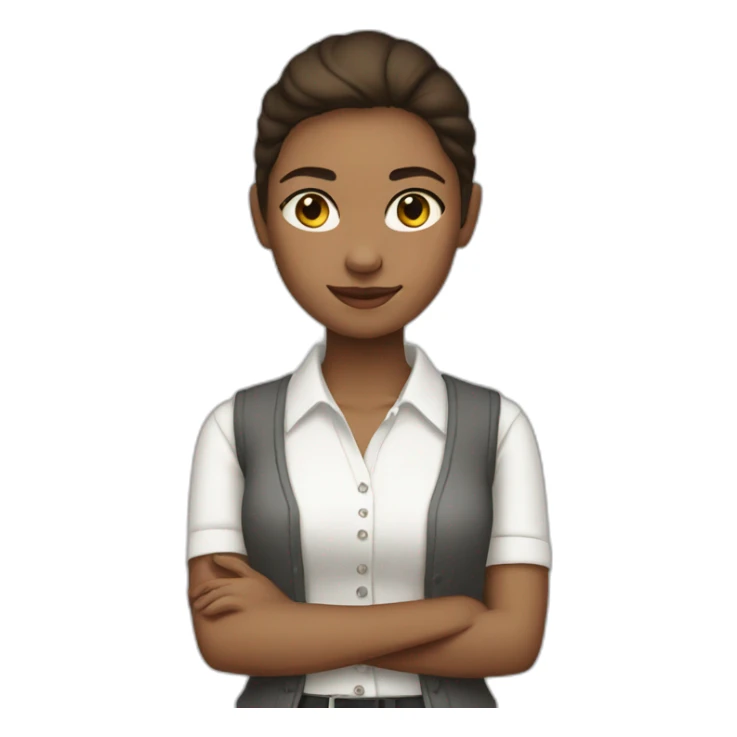 girl wearing a collared white shirt under a white sweater vest sticker