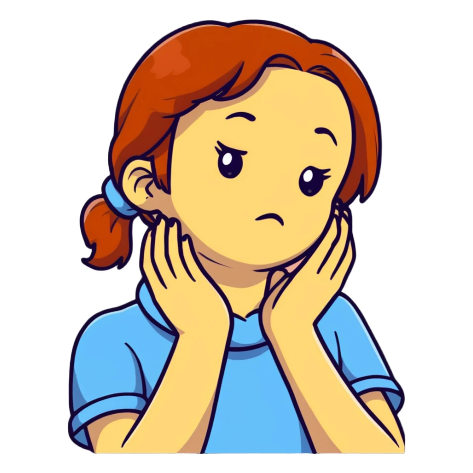 girl choking neck with hands sticker