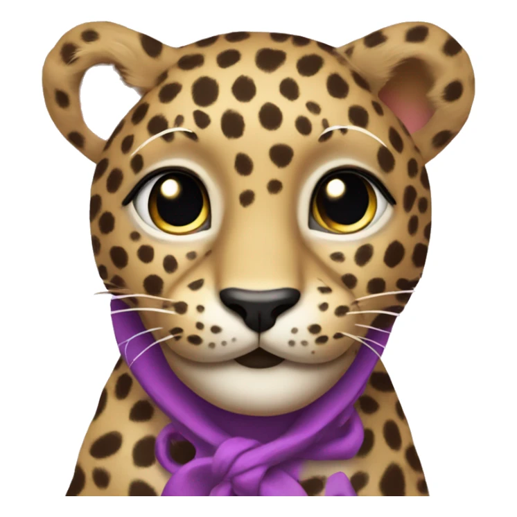 leopard with abright purple coat and pink polka dots sticker