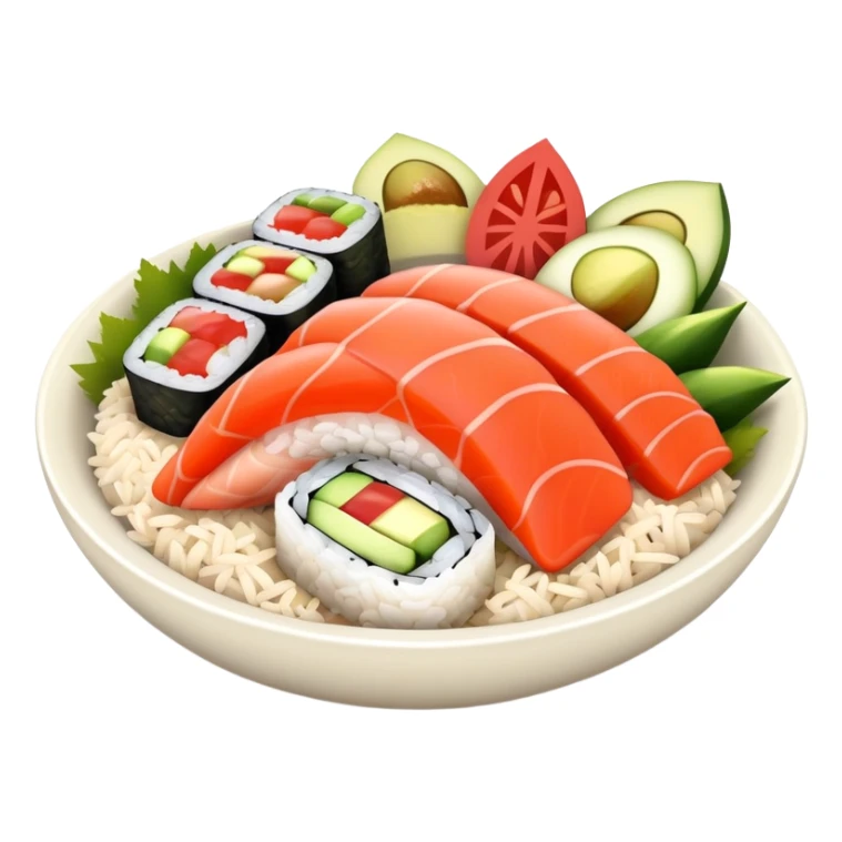 O poke havaiano é um prato feito com peixe cru, arroz, e acompanhamentos. Você pode personalizar o seu poke escolhendo os ingredientes. 
Base Arroz de sushi ou quinoa. 
Proteína Atum fresco marinado, Salmão defumado, Tofu, Camarão. 
Vegetais 
Rabanete, Cenoura, Pepino, Abacate, Manga em cubinhos, Tomate cereja, Cebola roxa.
 sticker