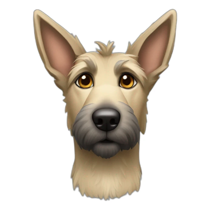 Berger Picard with pointy ears and dark hair sticker