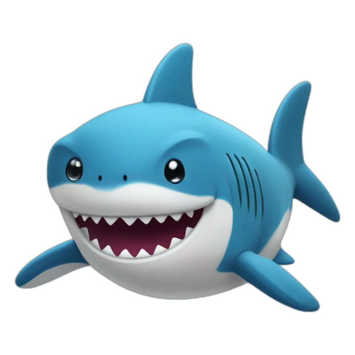 BLÅHAJ fluffy plush soft shark showing its belly sticker