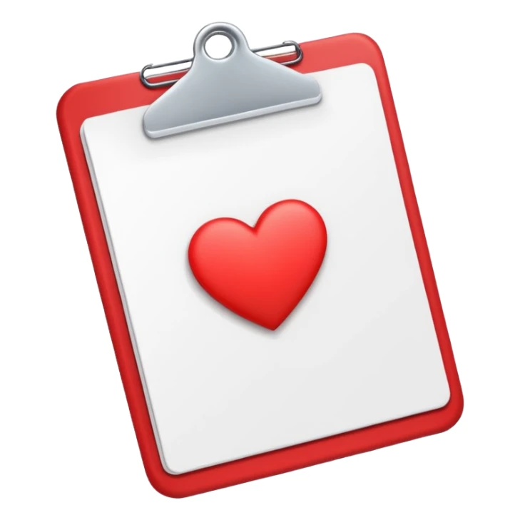 clipboard with a heart in the corner sticker