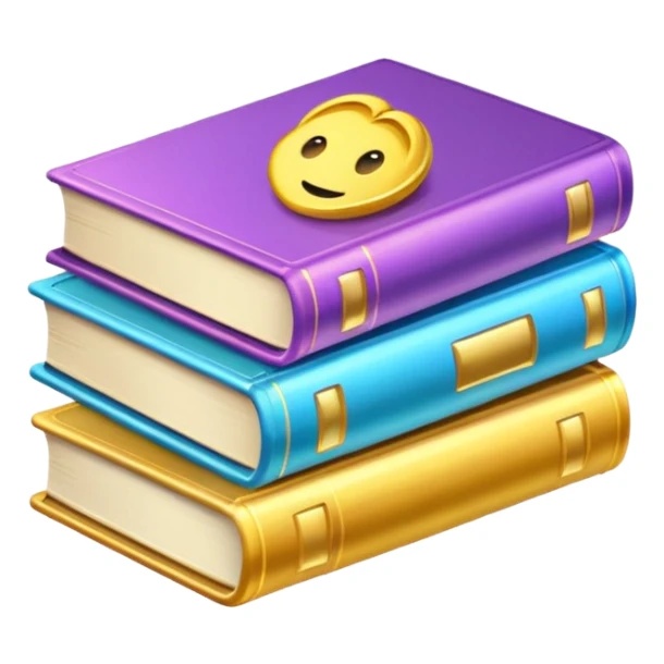 colofull 3 books, golden glow sticker