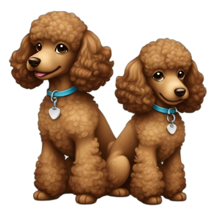 Light brown and dark brown toy poodles sticker