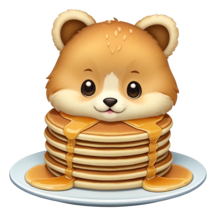 animale cute che mangia i pankake sticker