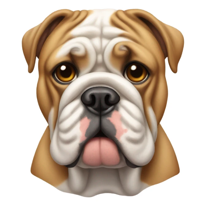 English bulldogs with  wrinkles sticker