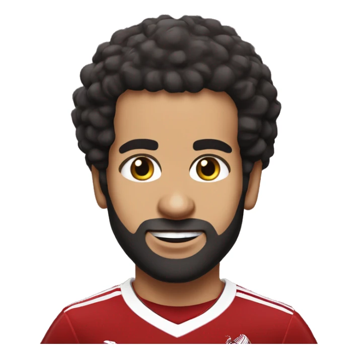 Mohammed Salah with afro hair in a liverpool shirt sticker