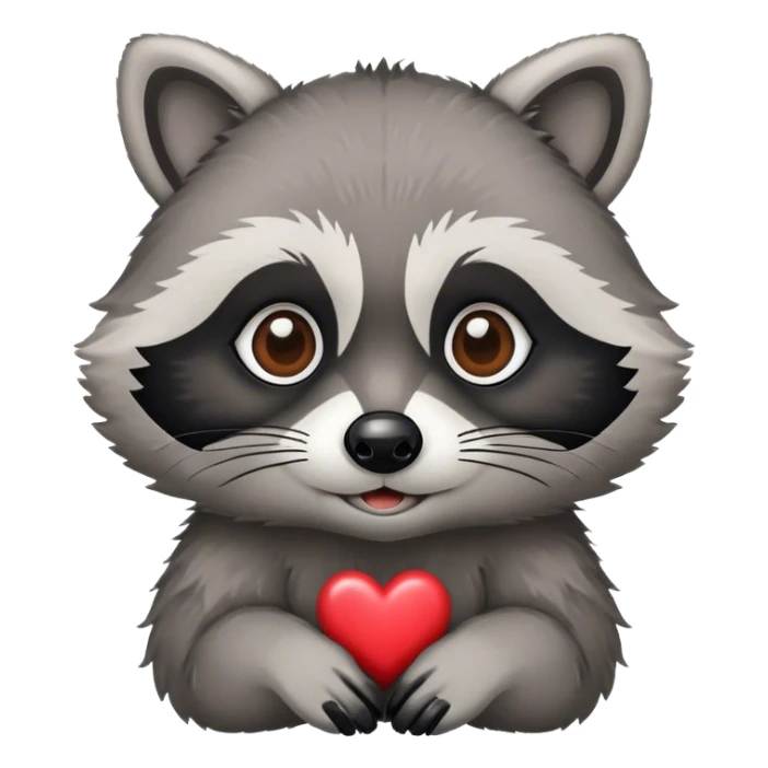 Raccoon with heart eyes sticker