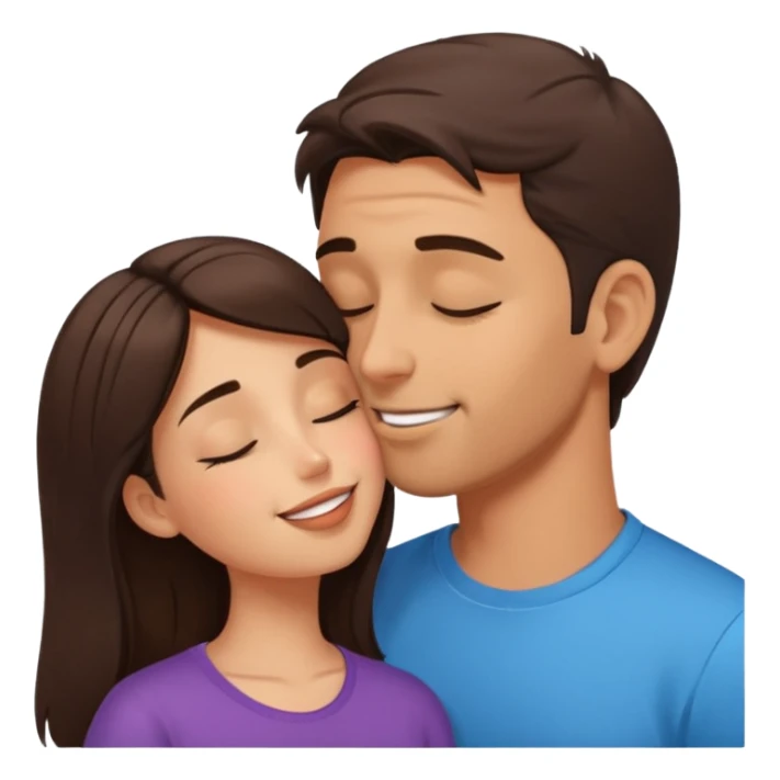Tanned man kissing brunette girl sticker
