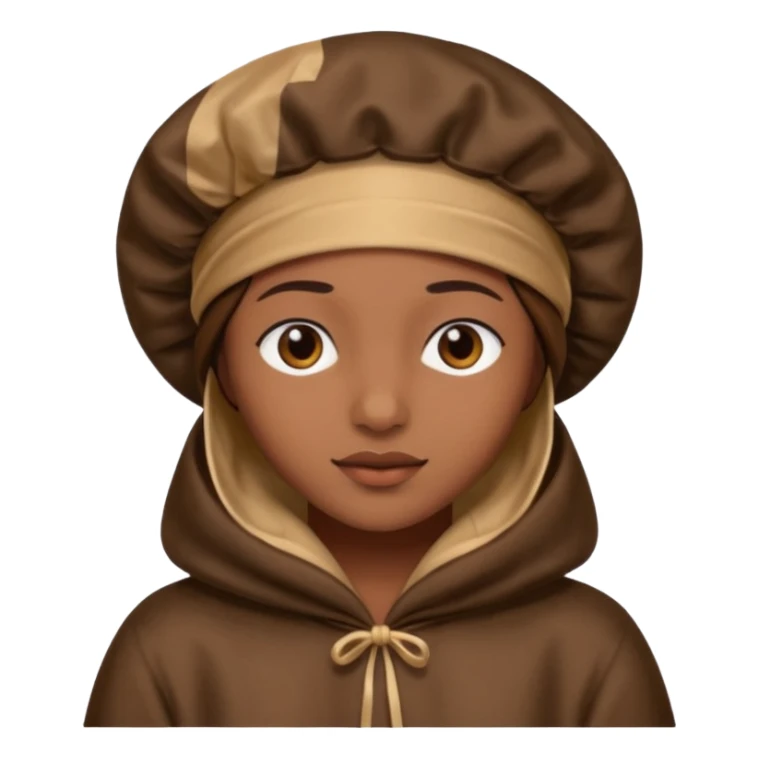  Silk sleep Bonnet emoji brown skin  sticker