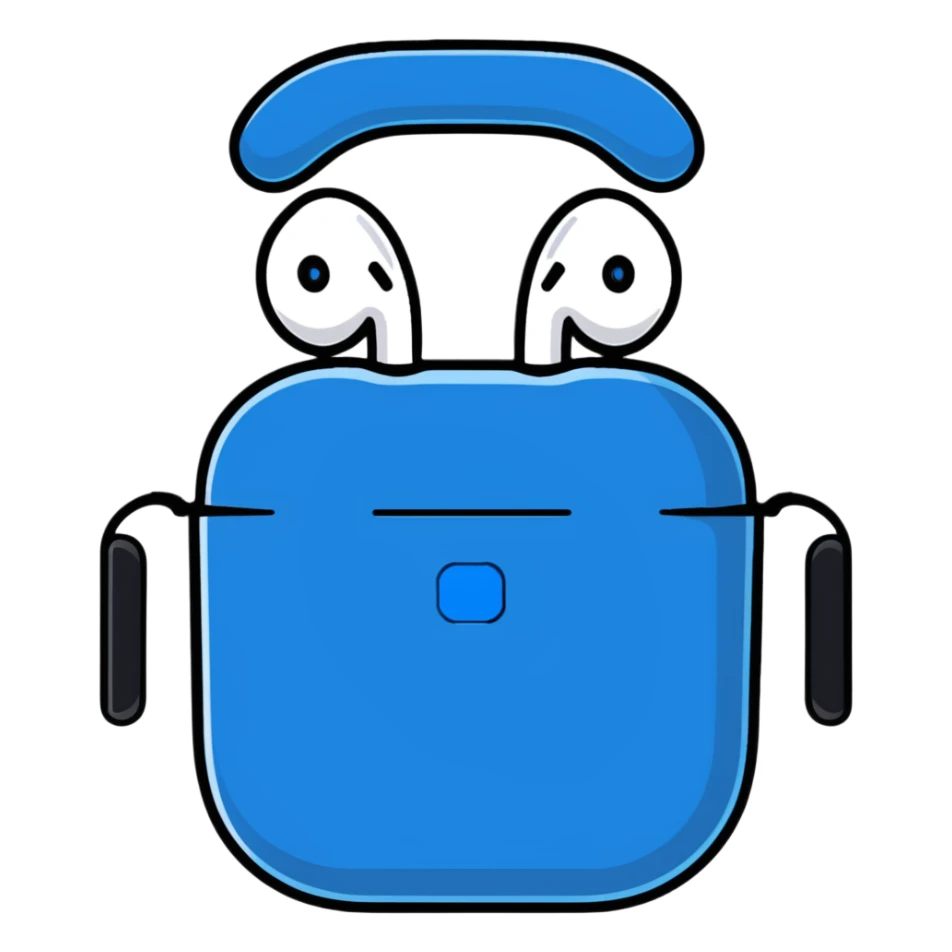 blue airpods max headphones sticker