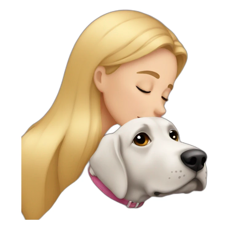  girl kissing dog  sticker