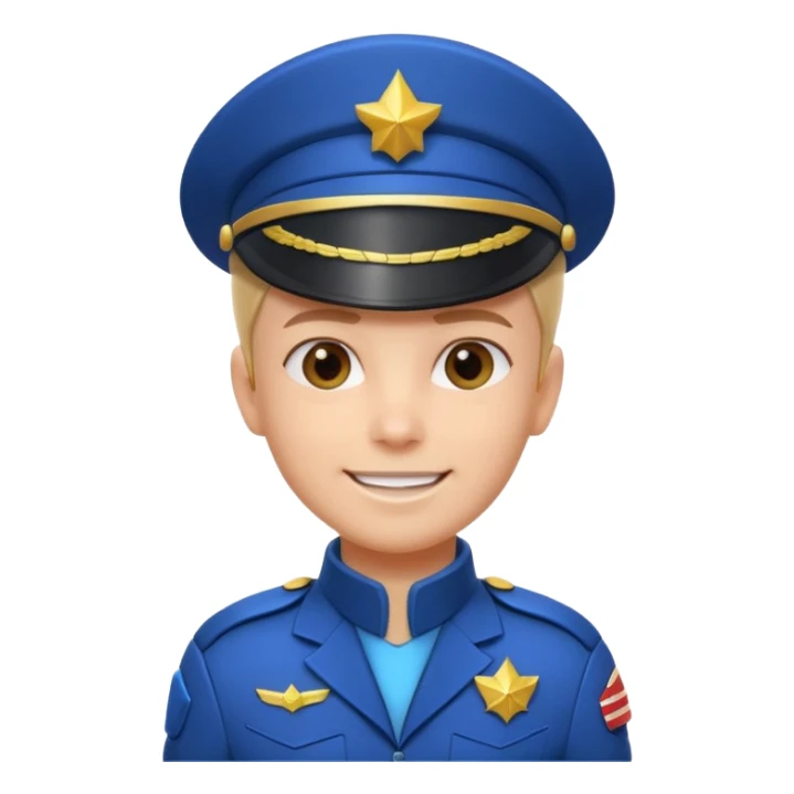cute spaceship captain portrait, head and shoulders only, futuristic captain uniform collar, captain badge, confident smile, 3D cartoon, mobile game icon style, clean background, no text, no watermark
 sticker
