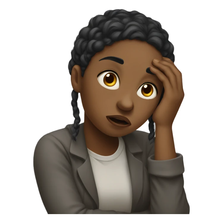 distraught black girl who is stressed sticker