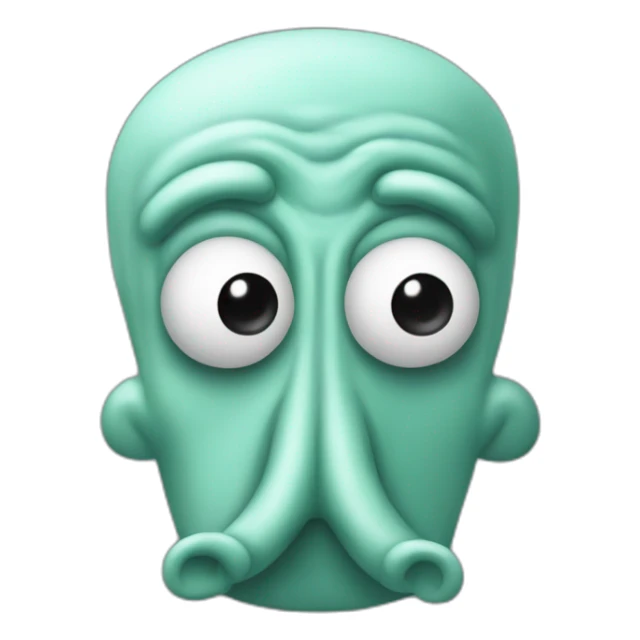 3D Emoji Squidward big nose from spongebob's sticker