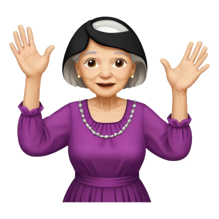 Old lady hands up raise the roof dancing  sticker