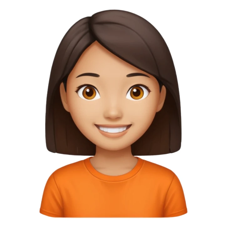 asian girl with orange shirt sticker