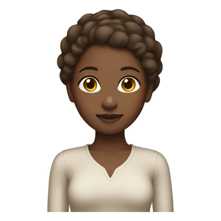 Black girl with brown straight hair sticker