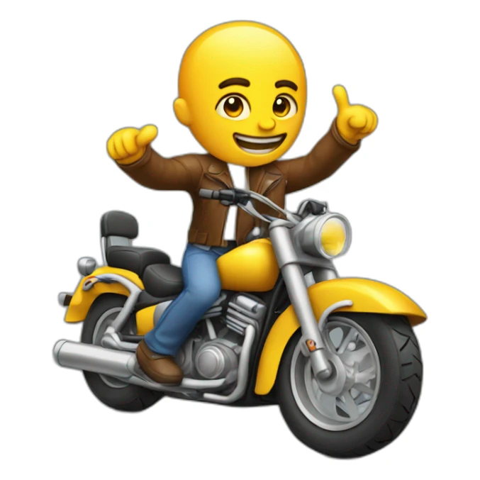 Guy on a motorcycle holding up okay sign sticker