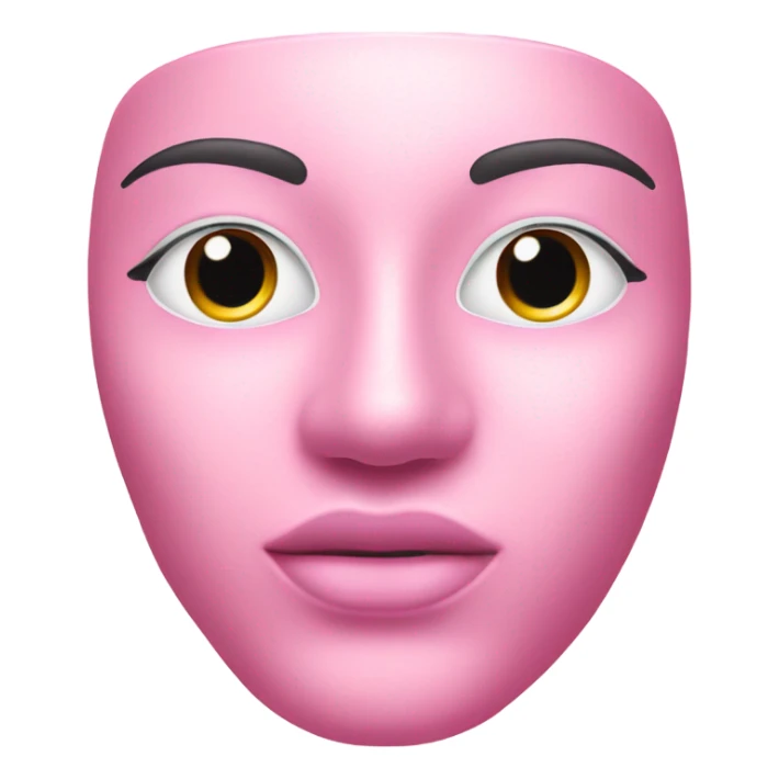 Moisturizing hydrogel face mask pink with slits for eyes, lips and nose  sticker