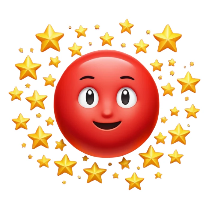 A 3D cartoon bright red “BONUS” text bursting out with stars, dynamic layout, Memoji-style. sticker
