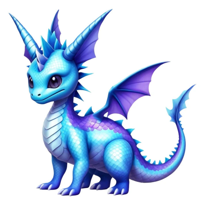 Edgy cool Dragonair-Vaporeon-creature-hybrid full body  sticker