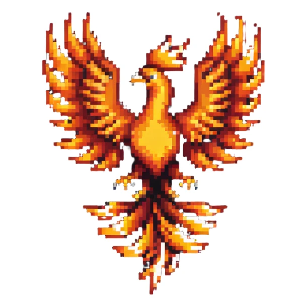 VIP member phoenix emblem rising from flames with special markings sticker