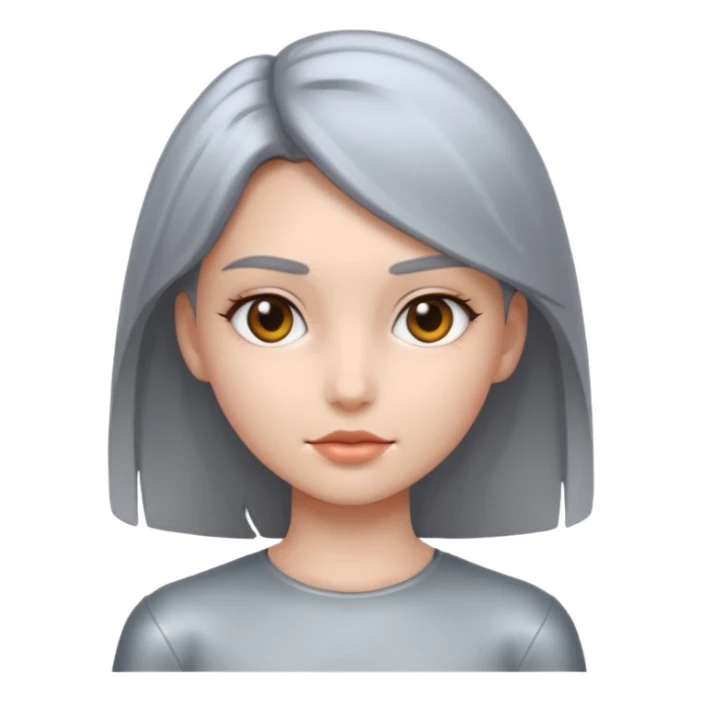 gray metal skin colored girl sticker