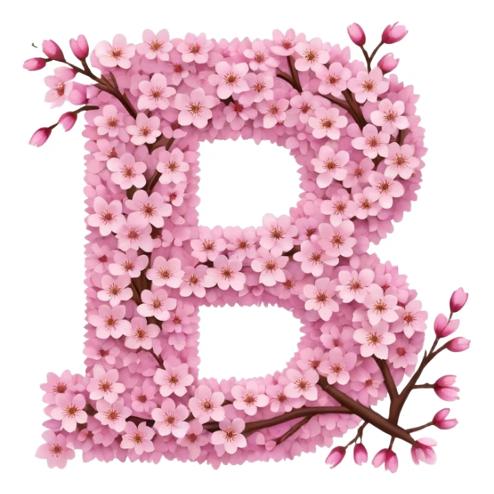 the number 25 made out of cherry blossoms sticker