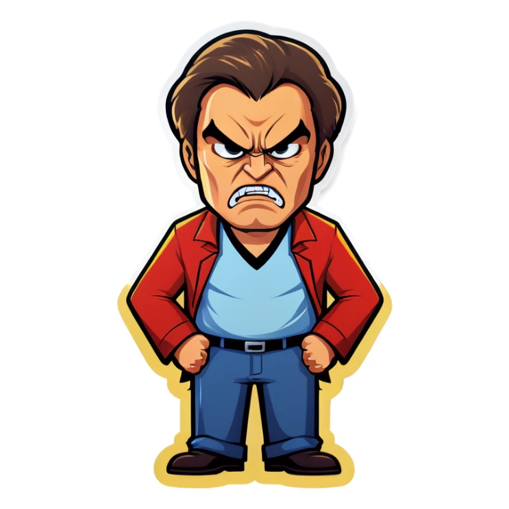 Angry man who says leave me alone sticker