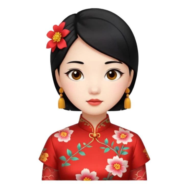 Chinese girl in qipao (traditional Chinese dress) sticker