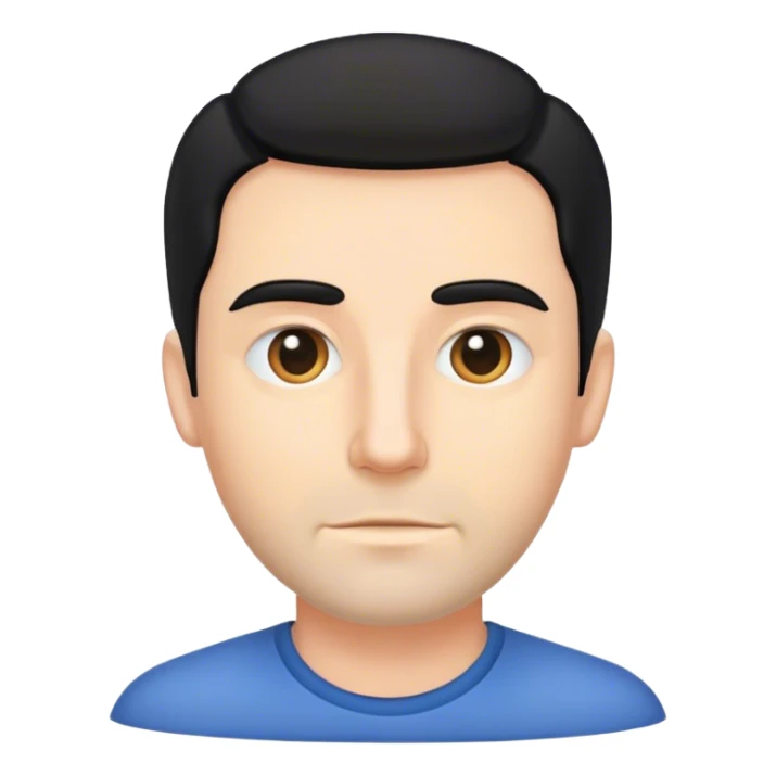 White guy with no beard with black hair sticker