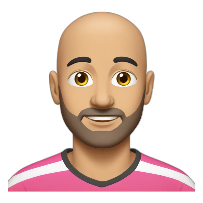 Bald Lebanese agile coach with pink tshirt sticker